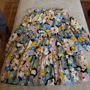 Yumi Kim Multi Floral Vicky Dress in Cornelia Small Long Sleeve Ruffle Neck XS